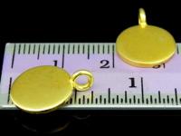 KG-366 24K gold vermeil Karen hill tribe handmade silver 2 smooth disc charm 12.0 mm.