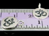 7KH-010 Thai karen hill tribe handmade silver 4 om symbol disc charm