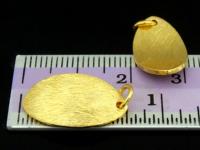 KG-475 24K gold vermeil Karen hill tribe handmade silver 2 satin puffy round charm