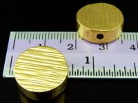 KG-215 Thai karen hill tribes silver 1 gold vermeil scratch wheel bead