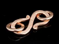 KZ-021 24K rose gold vermeil thai karen hill tribe handmade silver 1 hammered flat wire S. clasp 