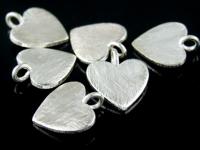 7KH-025 Thai karen hill tribe handmade silver 4 brush heart charm