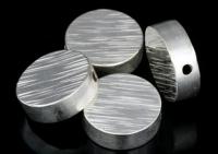 KV-031 Thai karen hill tribe handmade silver 1 line hammered scratch cylinder round shaped bead