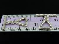KR-011 Thai karen hill tribe handmade silver 3 daisy print triangle toggle