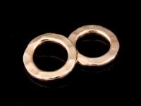 KZ-102 24K rose gold vermeil thai karen hill tribe handmade silver 8 Small hammered round hoops