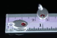 8KH-126 thai karen hill tribe silver 1 pebble charm open jump ring with swarovski crystal birthstone(Jan:Siam ruby)