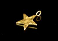 KG-068 thai karen hil tribes silver 4 gold vermeil die cut star shape charm 14.0 mm.