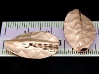 KZ-154 24K rose gold vermeil thai karen hill tribe handmade silver 1 hammered twist leaf bead 