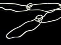 KL-034 Thai karen hill tribe handmade silver 24 Inches plain free form link chain