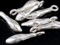 2KH-040 Thai karen hill tribe handmade silver 5 hammered solid bar charm