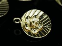 KG-491 Thai karen hill tribe silver 2 gold vermeil leaf and flower charm