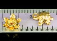 KG-560 Thai karen hill tribes handmade silver 3 gold vermeil medium wild flower charm