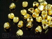KG-045 24K gold vermeil 10 thai karen hill tribes handmade silver threc face faceted bead
