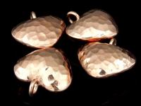 KZ-160 24K rose gold vermeil thai karen hill tribe handmade silver 1 hammered puffy heart shape charm