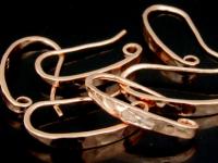 KZ-213 Thai karen hill tribes handmade 24K rose gold vermeil over silver pair long hammered earring hook