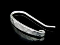 KA-121 Thai karen hill tribes over silver pair long hammered earring hook 