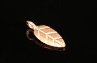 KZ-076 Thai Karen Hill Handmade Tribe Silver 6 rose gold vermeil Small Leaf Charm