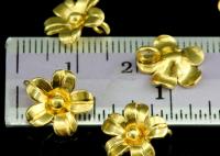 KG-558 Thai karen hill tribes handmade silver 5 gold vermeil small wild flower charm