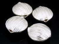 KF-003 Thai karen hill tribe handmade silver 2 scratch round puffy bead