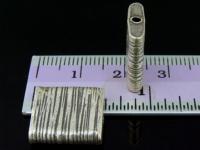 KI-051 Thai karen hill tribes handmade silver 2 scratch rectangular bead  