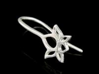 KA-118 Thai karen hill tribes handmade over silver pair lotus diecut earring hook