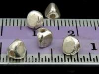 KJ-015 Thai karen hill tribe handmade silver 10 plain 3 face bead