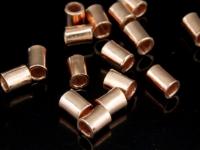 KZ-064 24K rose gold vermeil thai karen hill tribe handmade silver 30 small plain short tube bead