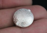 KF-018 Thai karen hill tribe silver 2 hammered round puffy bead