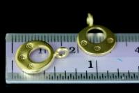 KG-619 Thai karen hill tribe silver 4 gold vermeil crescent charm