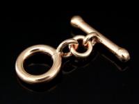 KZ-020 24K rose gold vermeil thai karen hill tribe handmade silver 2 plain round toggle