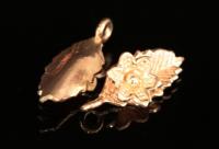 KZ-046 thai karen hill handmade tribe silver 2 rose gold vermeil long wild flower charm