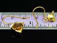 KG-488 Thai karen hill tribes handmade 24K gold vermeil over silver pair wild flower earring 