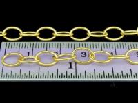 KG-440 24K gold vermeil Karen hill tribe handmade silver 24 Inches oval link chain