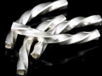 KC-028 Thai karen hill tribe handmade silver 10 swirl square curve tube bead