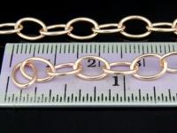 KZ-181 24K rose gold vermeil thai karen hill tribe handmade silver plain oval link chain 24 inch