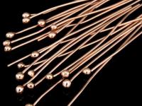 KZ-111 24K rose gold vermeil thai karen hill tribe handmade silver 20 round ball headpin