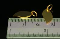 Kg592 thai karen hill tribe handmade silver 4 gold vermeil medium leaf shape charm