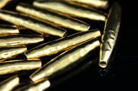 KG-132 thai karen hill tribe silver 4 gold vermeil hammered bicone bead