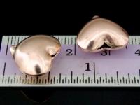 KZ-096 24K rose gold vermeil thai karen hill tribe handmade silver 2 smooth puffy heart bead