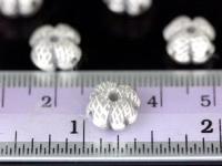 KD-014 thai karen hill tribe silver 4 flower puffy beads