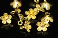 KG-237 thai karen hill tribe silver 8 gold vermeil small wild flower charm