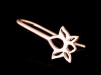 KZ-210 Thai karen hill tribes handmade 24K rose gold vermeil over silver pair lotus diecut earring hook