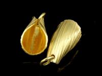 KG-422 24K gold vermeil Karen hill tribe handmade silver 2 scratch curve petal charm