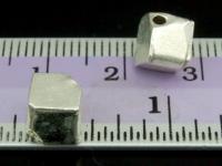 KV-013 Thai karen hill tribe handmade silver 2 plain cube bead 