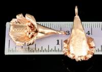 KZ-248 Thai karen hill tribe handmade silver 1 rose gold vermeil long wild flower charm