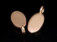 KZ-146 24K rose gold vermeil thai karen hill tribe handmade silver 4 Smooth oval flat disc charm