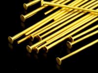 KG-412 24K gold vermeil 20 thai karen hill tribes handmade silver flat round headpin