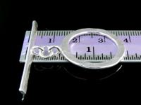 KR-034 Thai karen hill tribe handmade silver 1 hammered round toggle