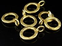 KG-261 24K gold vermeil Karen hill tribe handmade silver 2 hammered round charm 