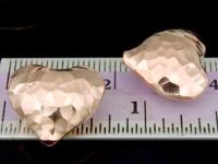KZ-157 24K rose gold vermeil thai karen hill tribe handmade silver 1 hammered puffy heart shape bead